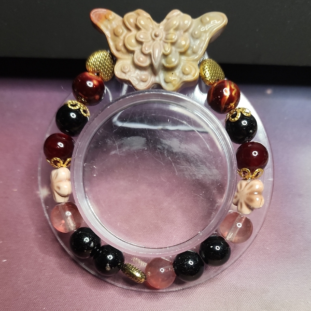 Butterfly Charm Beaded Bracelet